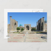 Carte postale Registan place à Samarkand, Ouzbékis (Devant / Derrière)