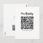Carte Postale Registre de mariage minimal moderne scannable par (Devant / Derrière)