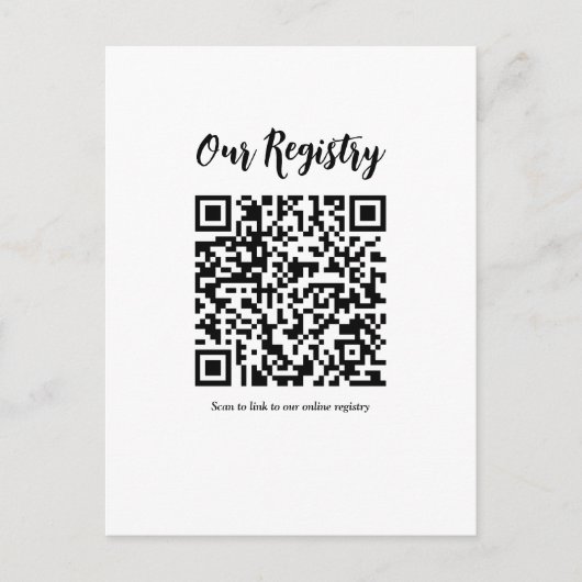 Carte Postale Registre de mariage minimal moderne scannable par (Devant)
