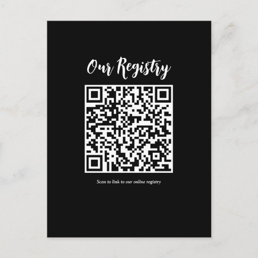Carte Postale Registre de Mariage numérisable de code QR minimal (Devant)