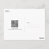 Carte Postale Registre de Mariage numérisable de code QR minimal (Dos)