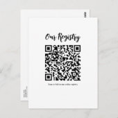 Carte Postale Registre de Mariage Scannable avec Code QR Minimal (Devant / Derrière)