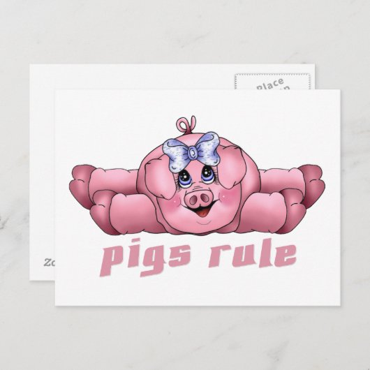 Carte Postale Règle de porcs (Devant / Derrière)