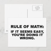 Carte Postale Règle Des Maths (Devant / Derrière)