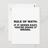 Carte Postale Règle Des Maths (Devant / Derrière)