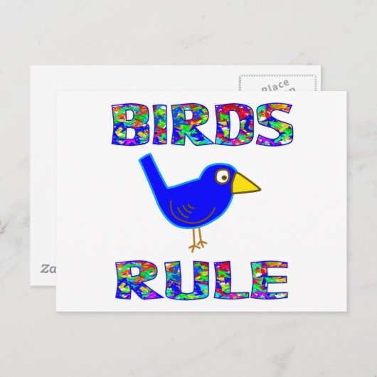 CARTE POSTALE RÈGLE DES OISEAUX (Devant / Derrière)