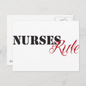 Carte Postale règle d'infirmières (Devant / Derrière)