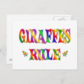 CARTE POSTALE RÈGLE GIRAFFES (Devant / Derrière)