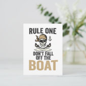 Carte Postale Règle un Ne tombe pas du bateau Drôle (Debout devant)