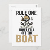 Carte Postale Règle un Ne tombe pas du bateau Drôle (Devant / Derrière)