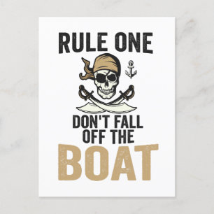 Carte Postale Règle un Ne Tombez pas du Bateau Drôle