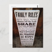 Carte Postale Règles de famille (Devant / Derrière)