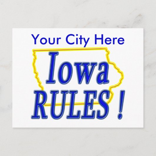 Carte Postale Règles de l'Iowa ! (Devant)
