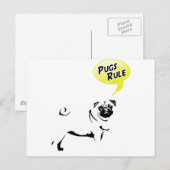 Carte Postale Règles de Pug (Devant / Derrière)