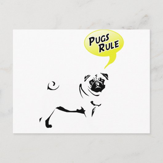 Carte Postale Règles de Pug (Devant)