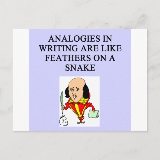 Carte Postale règles drôles pour les écrivains (Devant)