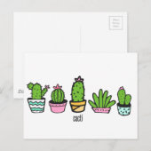 Carte Postale regroupement de cactus (Devant / Derrière)