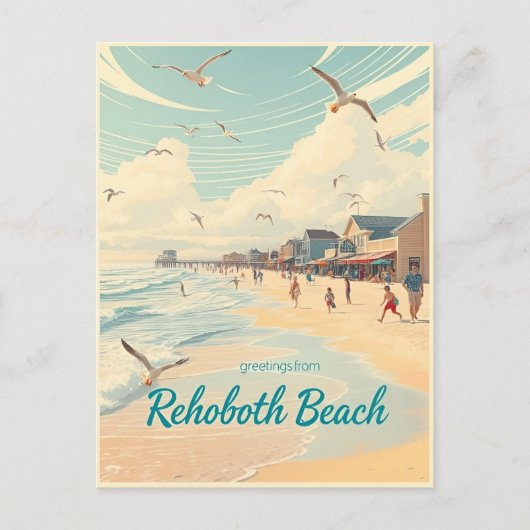 Carte Postale Rehoboth Beach, Delaware – Coastal vintage (Devant)