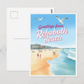 Carte Postale Rehoboth Beach, Delaware Coastal Vintage (Devant / Derrière)