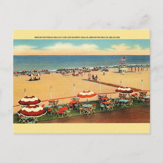 Carte postale Rehoboth Indian Beach Club vintage (Devant)