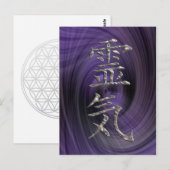 CARTE POSTALE REIKI / ARGENT (Devant / Derrière)