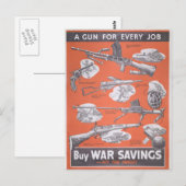 Carte Postale Réimpression d'une affiche britannique de guerre. (Devant / Derrière)