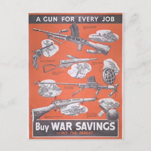 Carte Postale Réimpression d'une affiche britannique de guerre. (Devant)