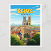 Carte Postale Reims France illustration de voyage vintage (Devant)