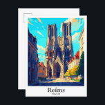 Carte Postale Reims France Vintage voyage d'art<br><div class="desc">Reims France Vintage voyage d'art Peinture de portrait Illustration</div>