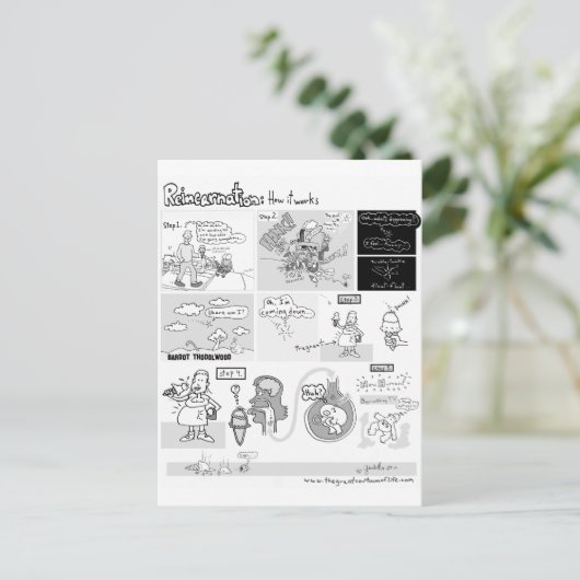 Carte Postale Réincarnation— Comment ça marche (Debout devant)