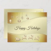 Carte postale Reindeder Sleigh Christmas Balls (Devant / Derrière)