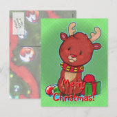 Carte postale Reindeer bébé (Devant / Derrière)