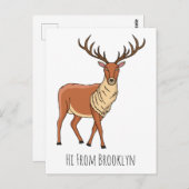 Carte Postale Reindeer cartoon illustration (Devant / Derrière)