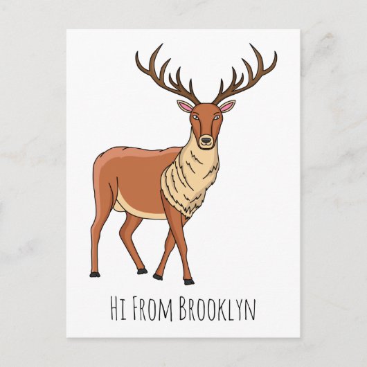 Carte Postale Reindeer cartoon illustration (Devant)
