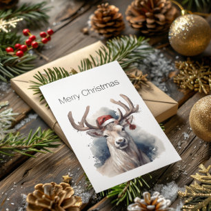 Carte Postale Reindeer de Noël, personnalisable