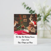 Carte Postale Reindeer Drunk Plush Ne buvez pas et ne conduisez  (Debout devant)