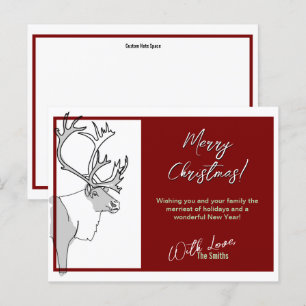Carte Postale Reindeer Joyeux Noël Personnalisable
