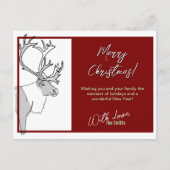 Carte Postale Reindeer Joyeux Noël Personnalisable (Devant)