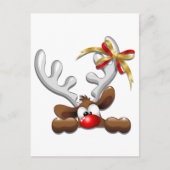 Carte Postale Reindeer Puzzled drôle Caractère de Noël (Devant)