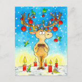 Carte Postale Reinder de Noël (Devant)