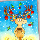 Carte Postale Reinder de Noël