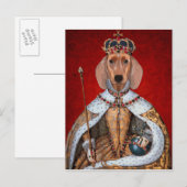 Carte Postale Reine Dachshund (Devant / Derrière)