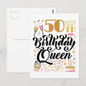 Carte Postale Reine de 50 ans (Devant / Derrière)