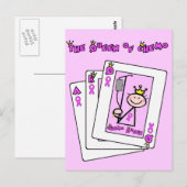 Carte Postale Reine de Chimio - Ruban Rose Cancer du Sein (Devant / Derrière)