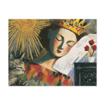 Reine de fantasy et son chat au lit
