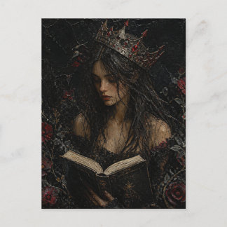 Carte Postale Reine de fantasy sombre lisant