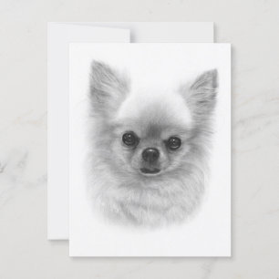 Carte Postale Reine de garde - Peint à la main Chihuahua Art