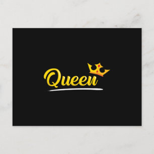 Carte Postale Reine de la Couronne Princesse Gold Royal Funny Id