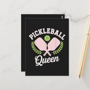 Carte Postale Reine de pickleball Joueuse de pickleball drôle