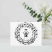 Carte Postale Reine des abeilles Sauvez la couronne papillon des (Debout devant)